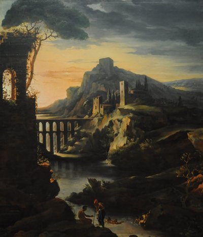 Evening Landscape with an Aqueduct by Theodore Gericault